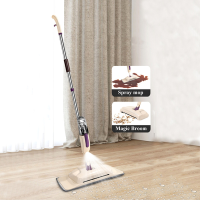 Durable 360 ​​Degree Swivel Single Hand Operation Microfiber Spray Broom Apartment Floor Cleaning Mop